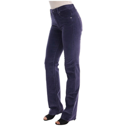 Ermanno Scervino Purple Corduroy Stretch Bootcut Pants Ermanno Scervino