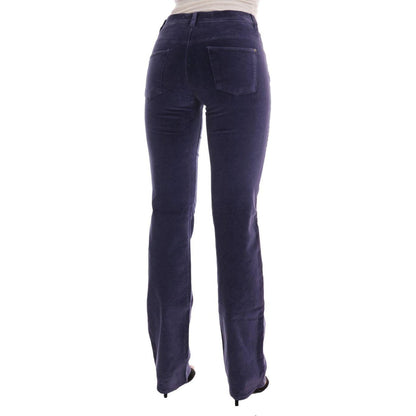 Ermanno Scervino Purple Corduroy Stretch Bootcut Pants Ermanno Scervino