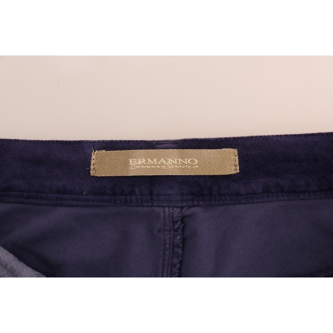 Ermanno Scervino Purple Corduroy Stretch Bootcut Pants Ermanno Scervino