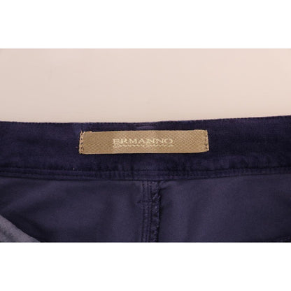 Ermanno Scervino Purple Corduroy Stretch Bootcut Pants Ermanno Scervino