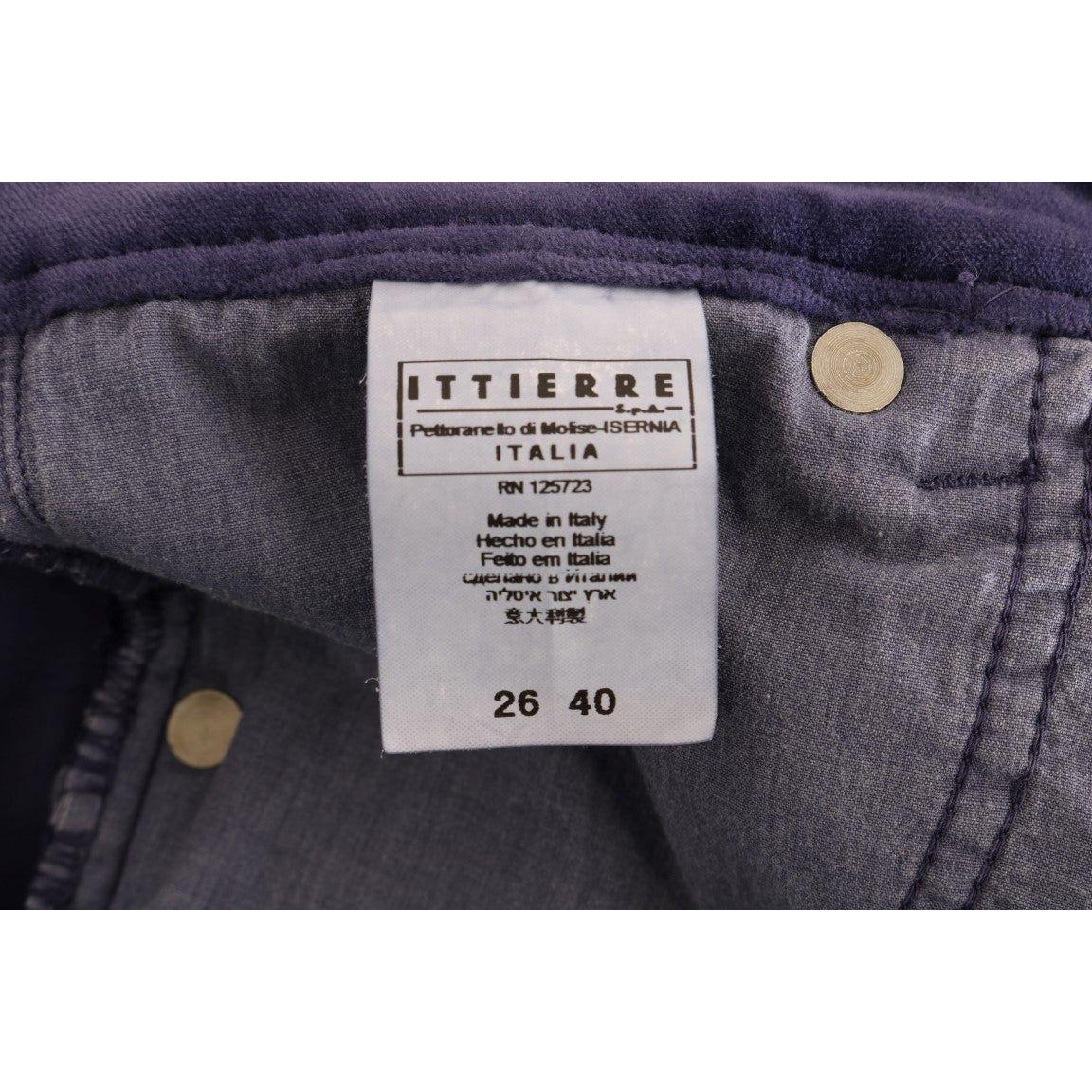 Ermanno Scervino Purple Corduroy Stretch Bootcut Pants Ermanno Scervino