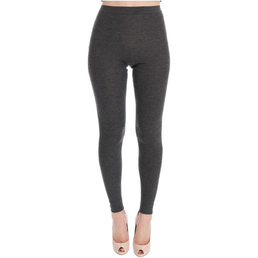 Dolce & Gabbana Chic Gray High Waist Cashmere Tights Pants Dolce & Gabbana