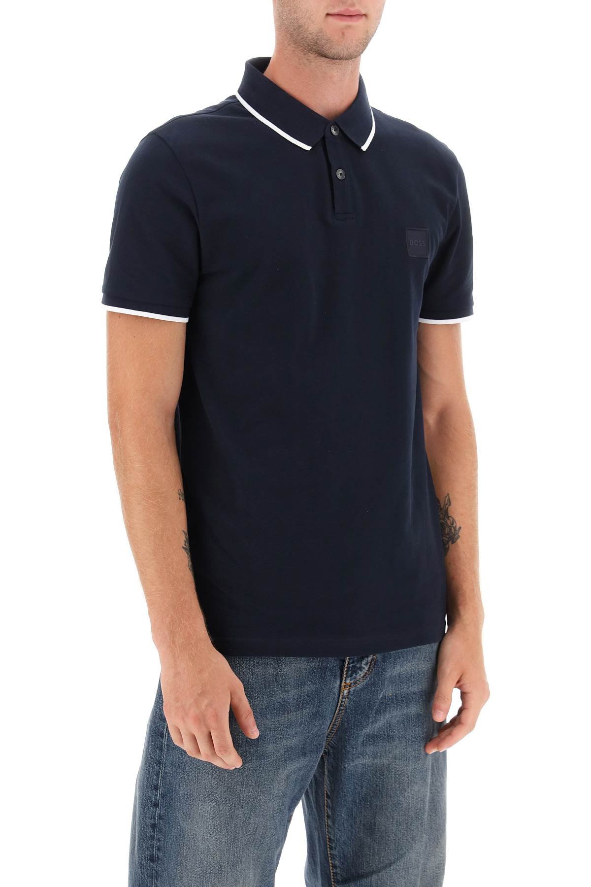 Boss slim fit piqué polo shirt with tipped Topwear Boss