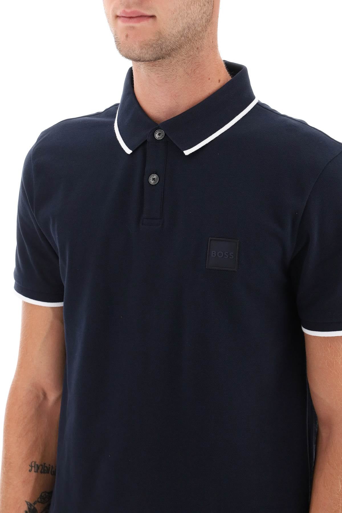 Boss slim fit piqué polo shirt with tipped Topwear Boss