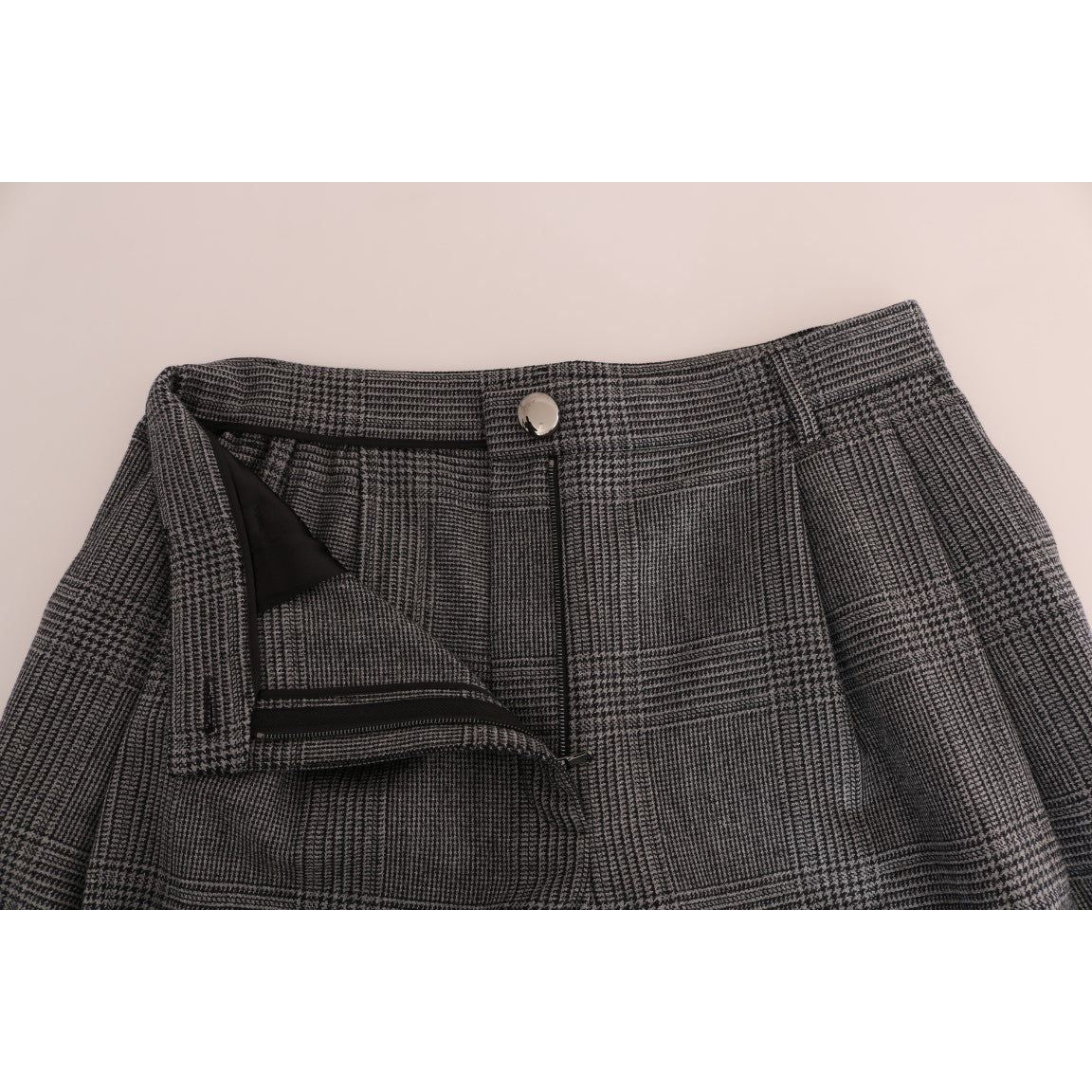 Dolce & Gabbana Elegant Gray Check Capri Wool Pants Dolce & Gabbana