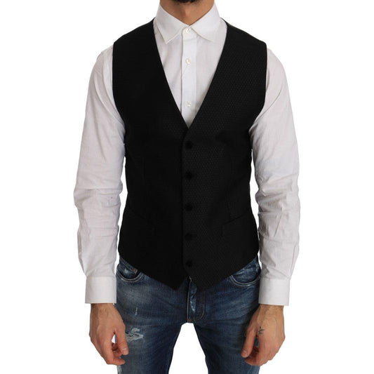 Dolce & Gabbana Black Polka Dot Pattern Vest