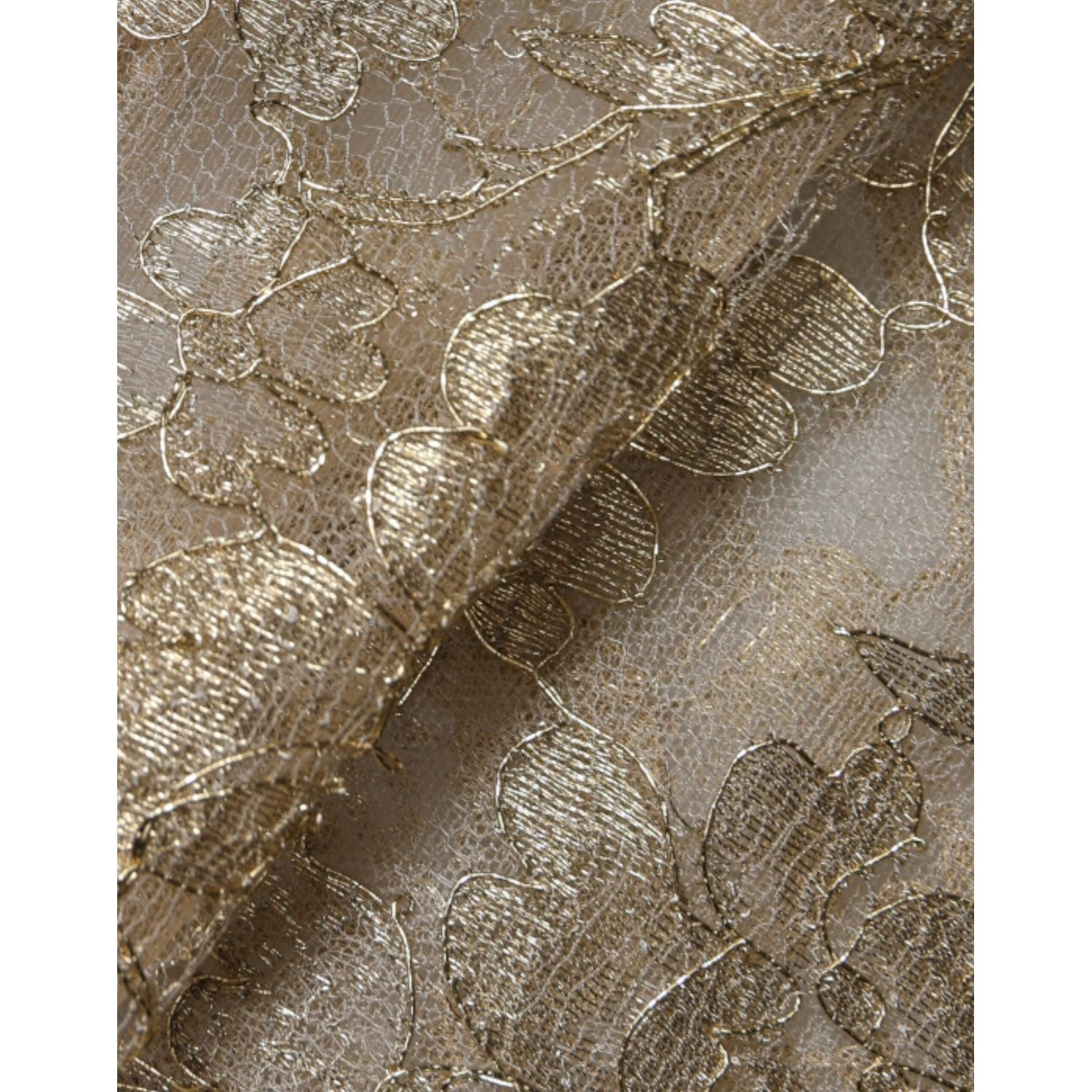 Dolce & Gabbana Gold Floral Lace A-line Sheath Mini Dress