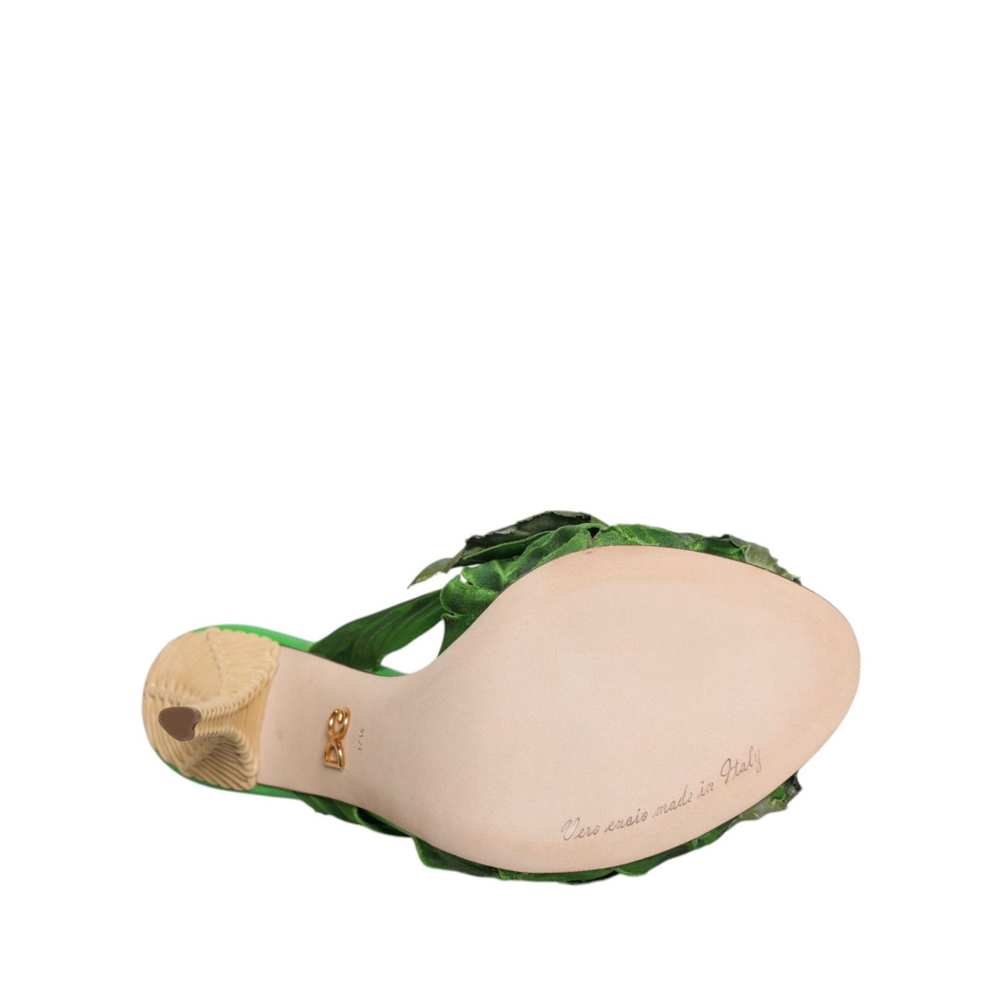 Dolce & Gabbana Green Crystal Slides KEIRA Sandal Shoes