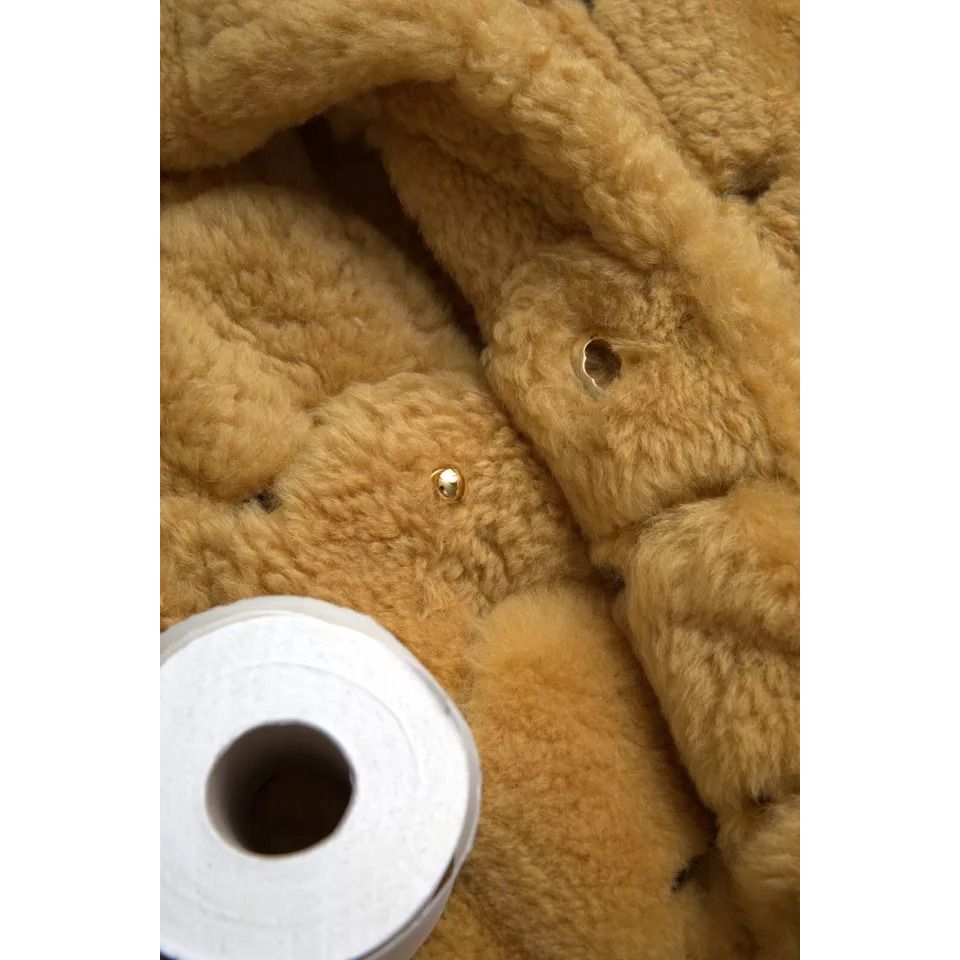 Bottega Veneta Yellow Wool Long Teddy Coat Jacket