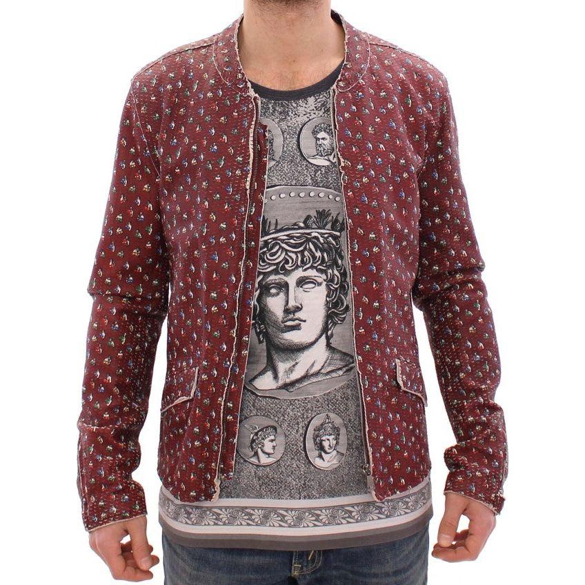 جاكيت جلدي بوردو بطبعة بوكسر حصرية من دولتشي آند غابانا