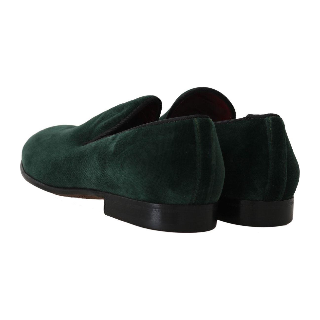 Dolce & Gabbana Elegant Green Suede Slip-On Loafers Dolce & Gabbana