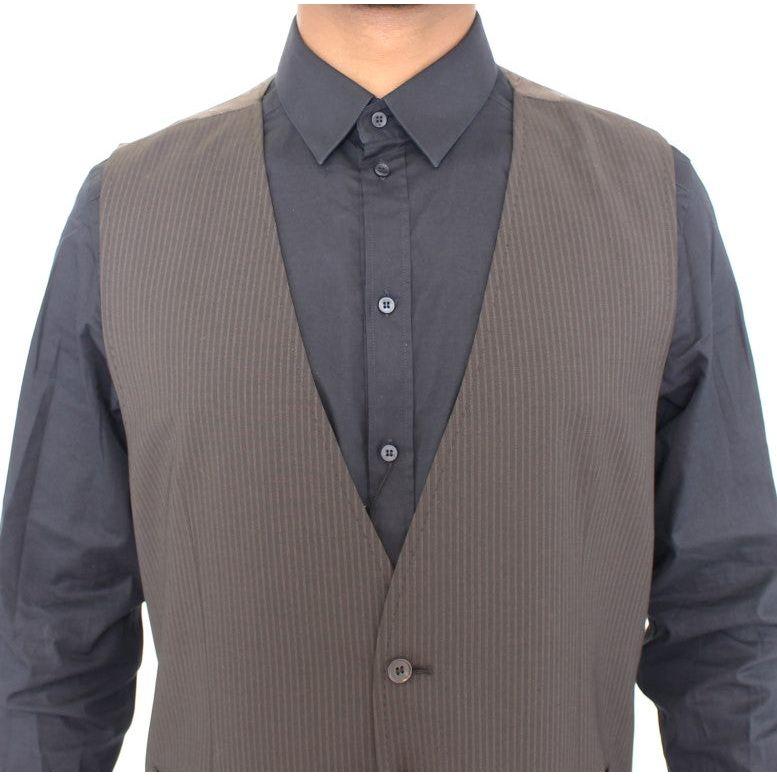 سترة أنيقة من الصوف مخططة باللون البني من دولتشي آند غابانا