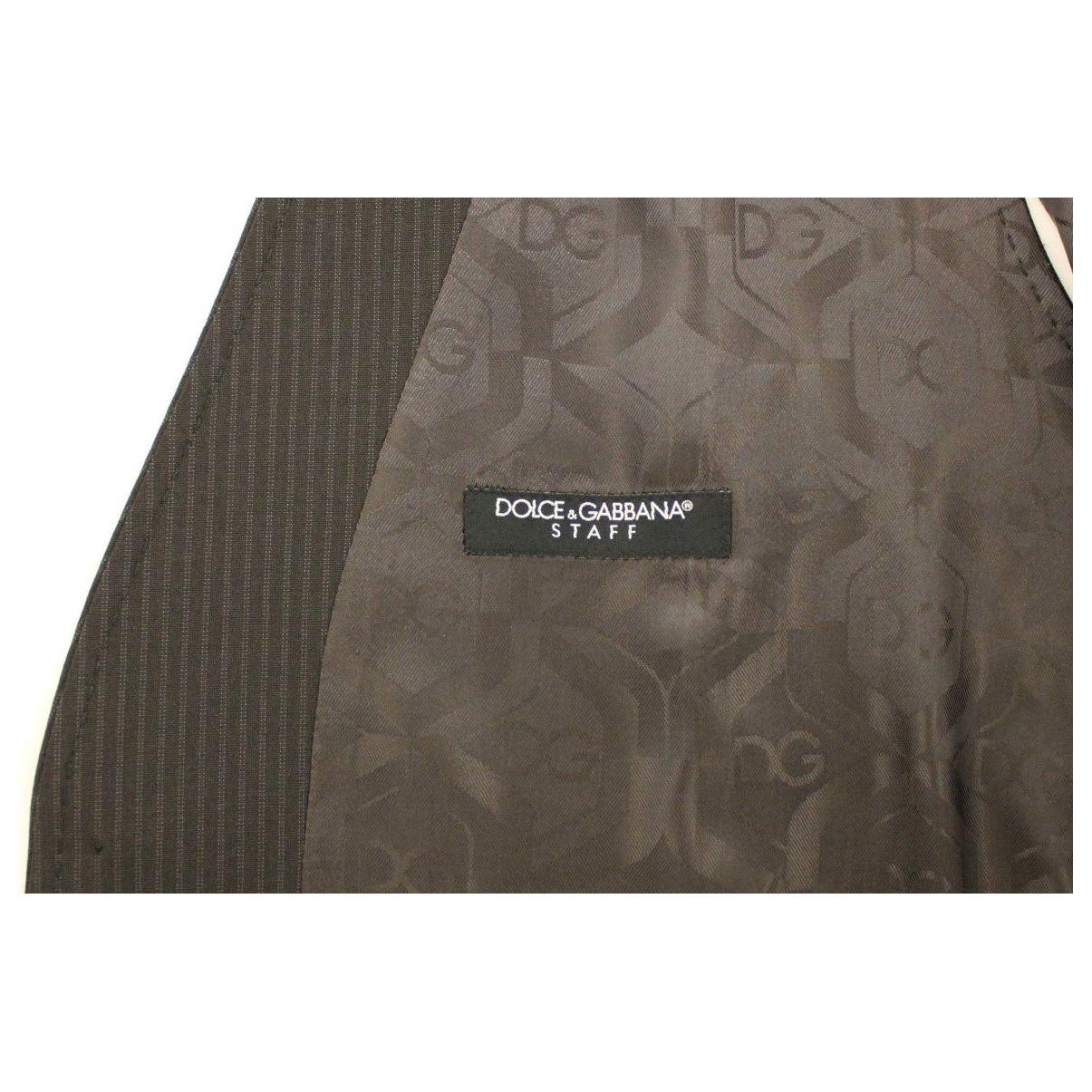 سترة أنيقة من الصوف مخططة باللون البني من دولتشي آند غابانا