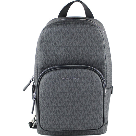 Michael Kors Cooper Medium Black Signature PVC Sling Backpack