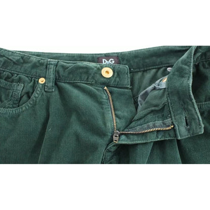 Dolce & Gabbana Green Cotton Corduroys SLIMMY Fit D&G Pants