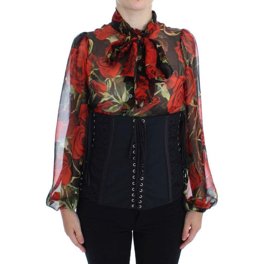 Dolce & Gabbana Black Stretch Corset Waist Strap Belt Dolce & Gabbana