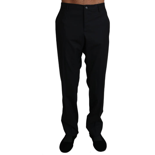 Dolce & Gabbana Black Wool Stretch Dress Trousers Pants