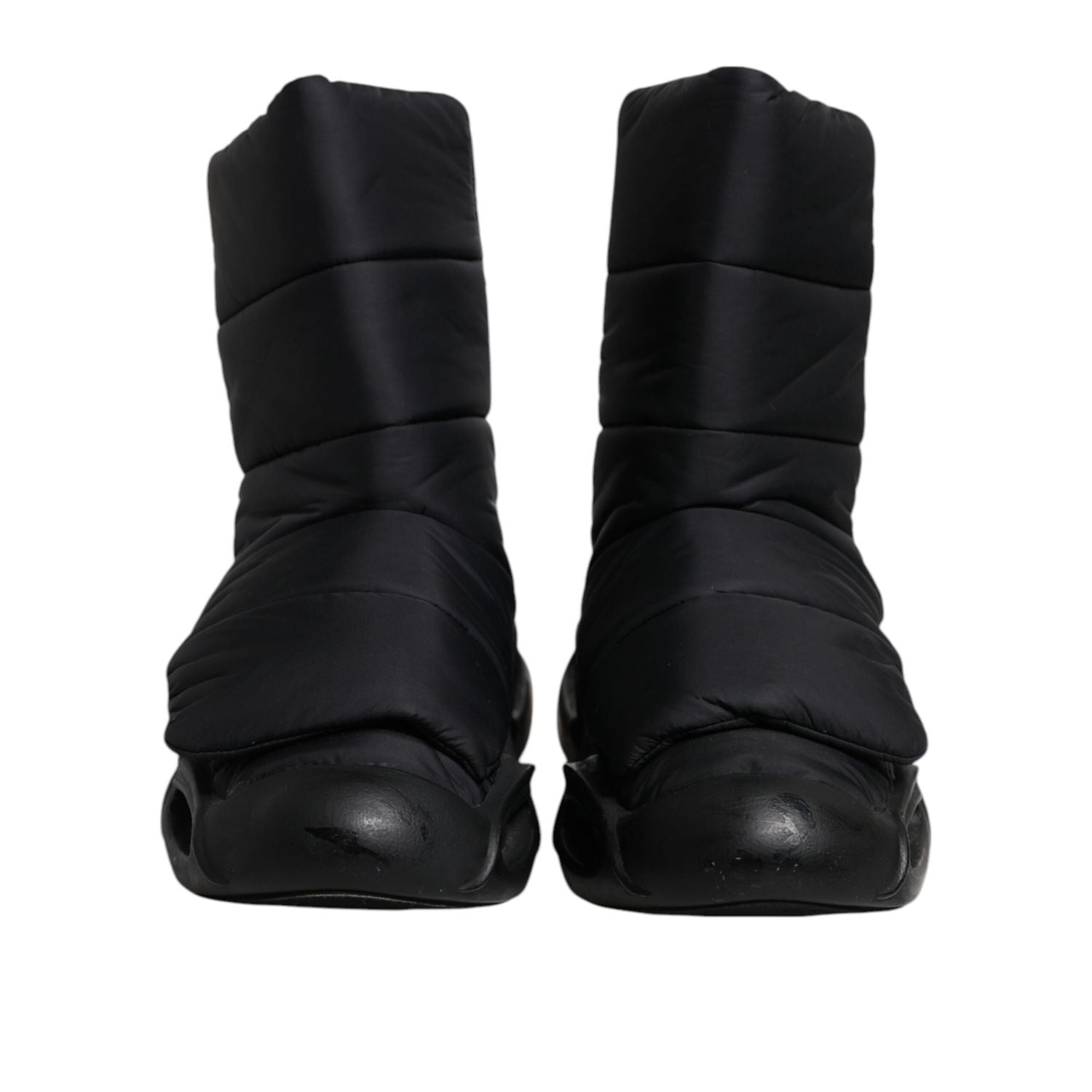 Dolce & Gabbana Black Slip On Wave Quilted Sneakers Shoes