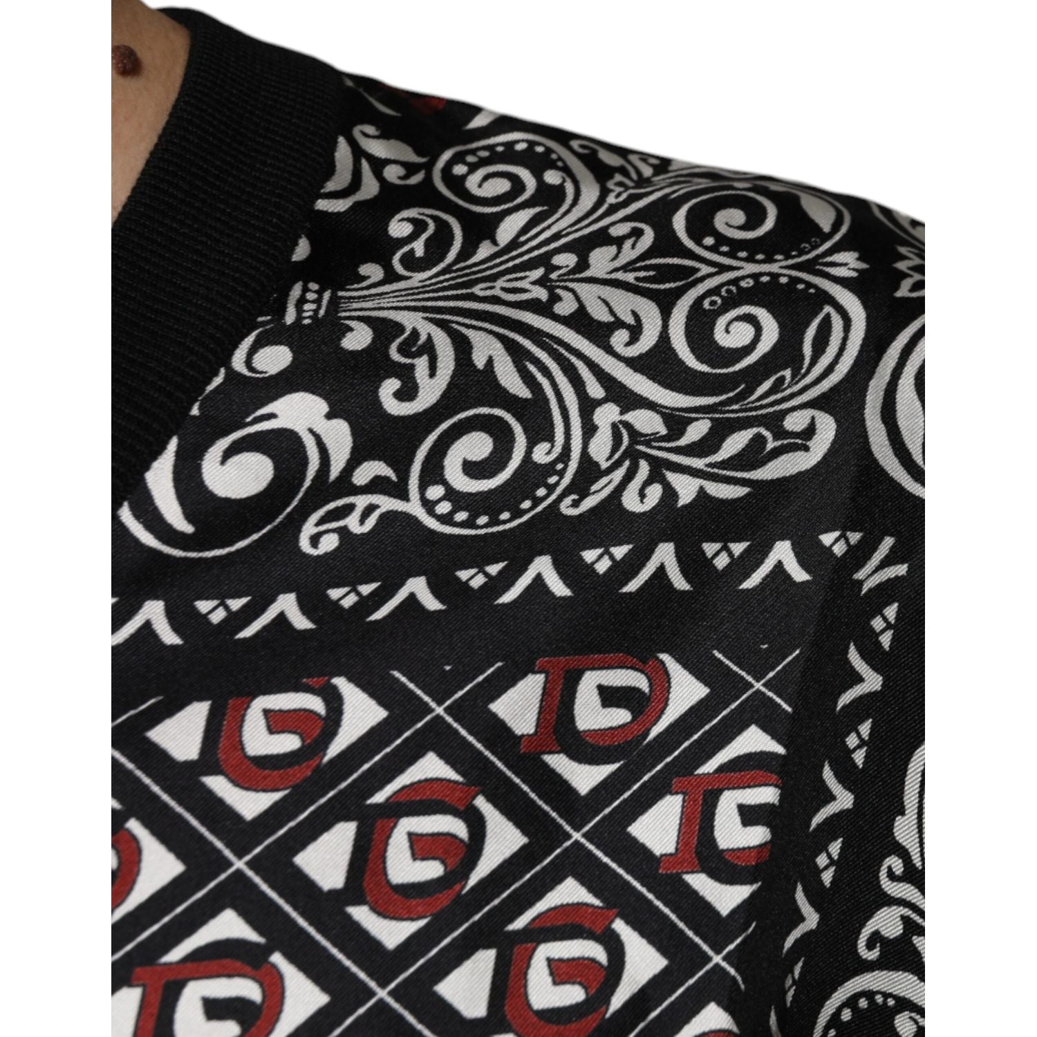 Dolce & Gabbana Black Logo Wool V-neck Pullover Sweater