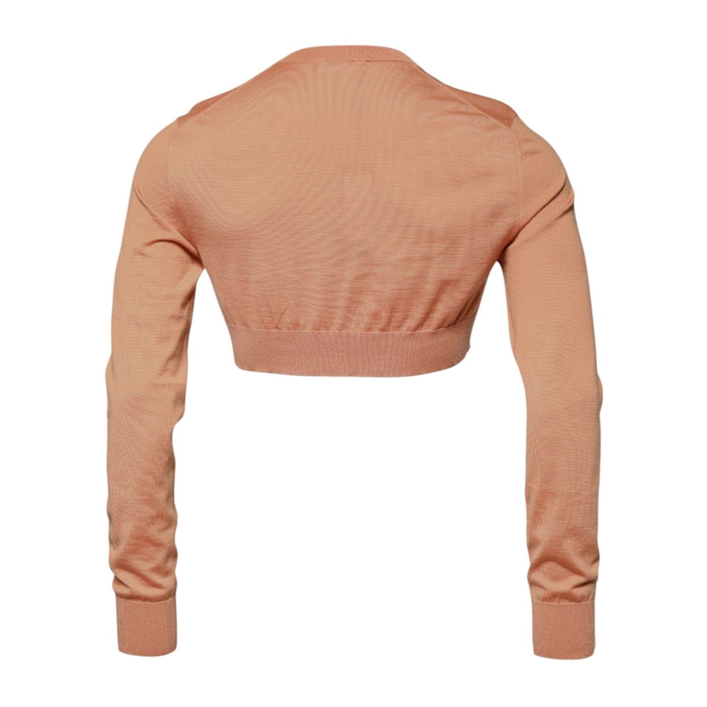 Dolce & Gabbana Beige Wool Crewneck Pullover Cropped Sweater