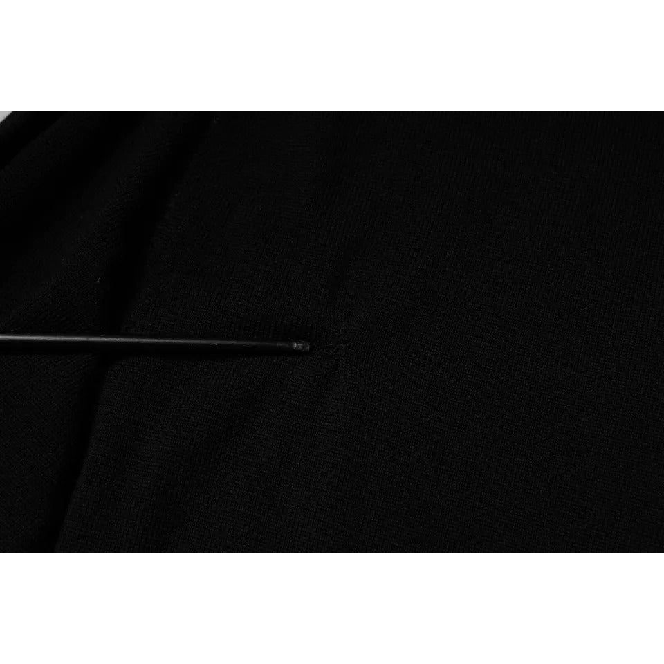 Dolce & Gabbana Black Logo Wool Crew Neck Pullover Sweater