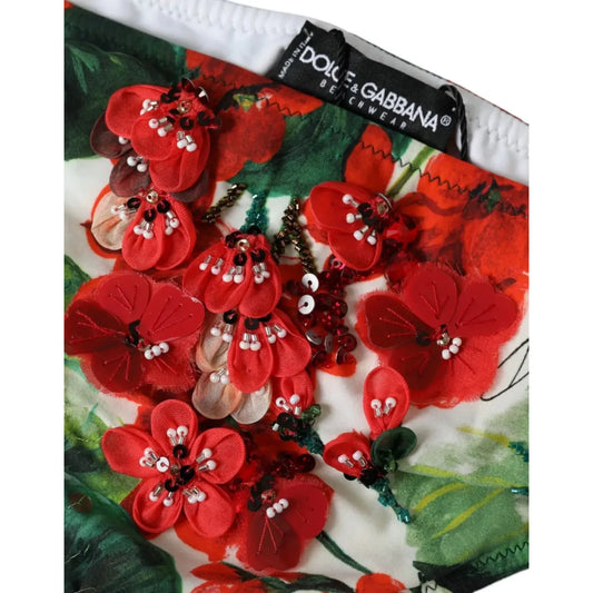 Dolce & Gabbana Multicolor Geranium Swim Bottom Beachwear Bikini Dolce & Gabbana Brown