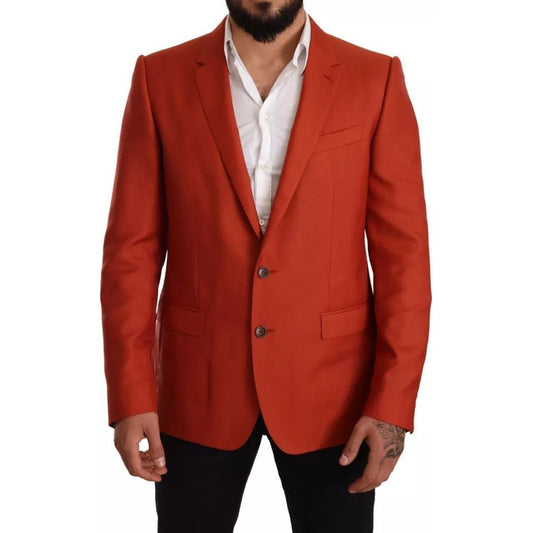 Dolce & Gabbana Orange MARTINI Cashmere Silk Coat Blazer 1728,67345645728,Blazers - Men - Clothing,Clothing,Dolce & Gabbana,IT52 | XL,Material: 90% Cashmere 10% Silk,Men,Men - Clothing,Orange,Preowned / Defect Dolce & Gabbana JKT2892-52