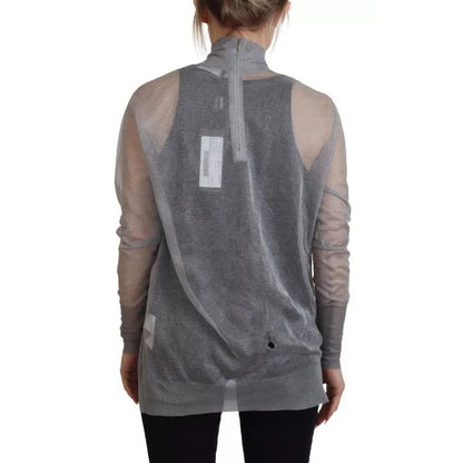 Dolce & Gabbana Gray See Through Turtleneck Pullover Sweater