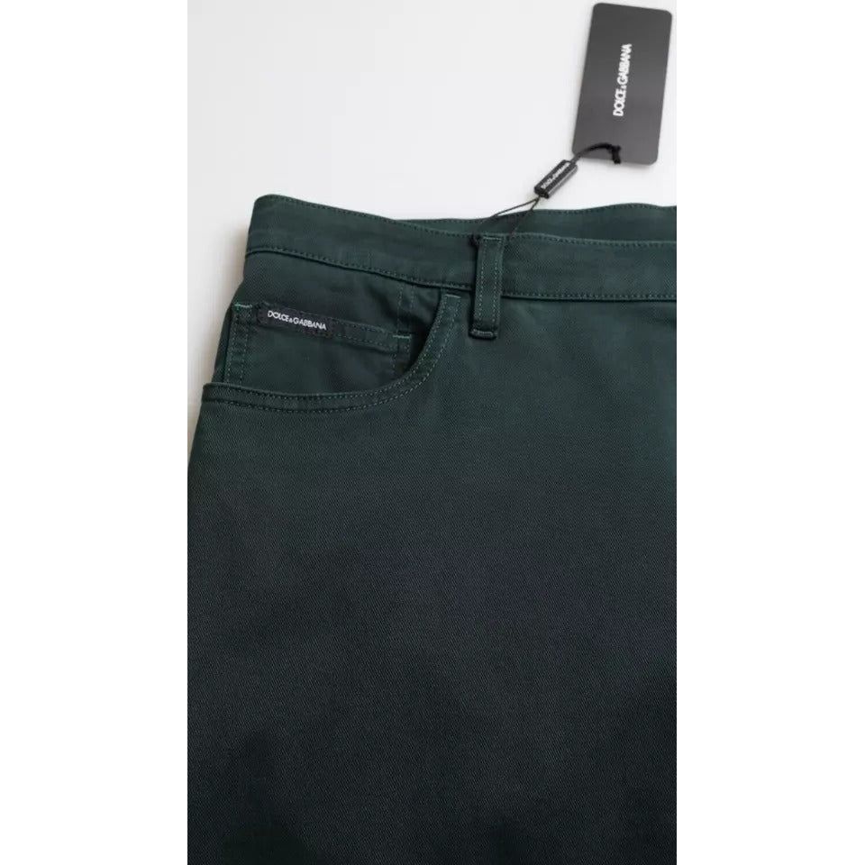 Dolce & Gabbana Green Cotton Stretch Skinny Men Denim Jeans