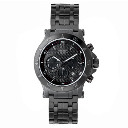 Bobroff Black Stainless Steel Dress Watch