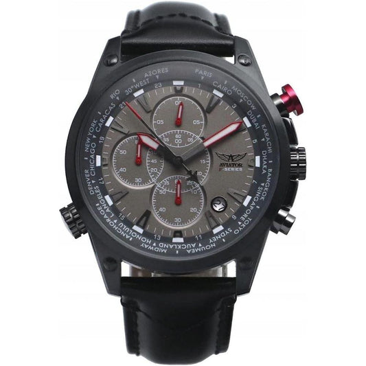Aviator Brown Leather Watch Aviator Dark Slate Gray
