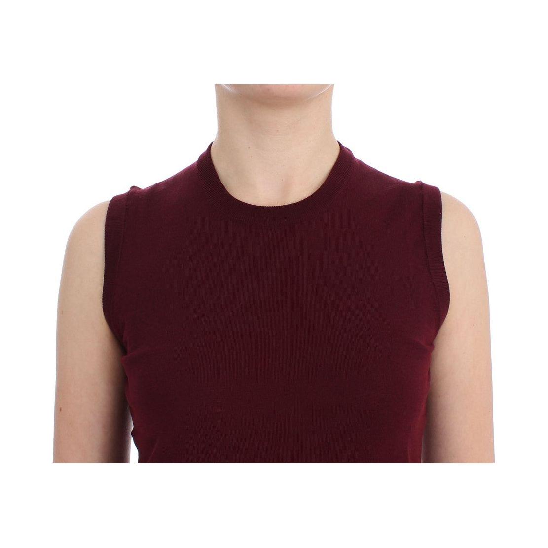 Dolce & Gabbana Elegant Red Wool Sleeveless Pullover Vest Dolce & Gabbana