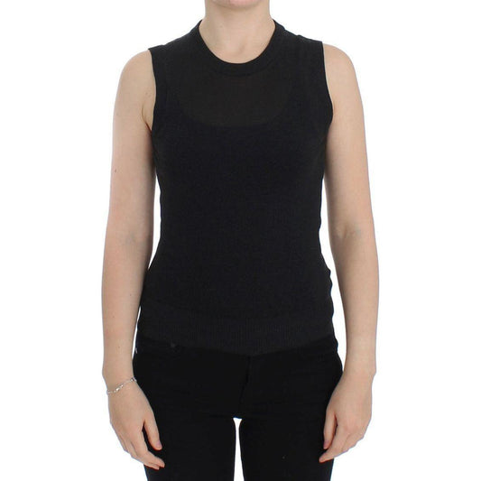 Dolce & Gabbana Black Sleeveless Crewneck Vest Pullover