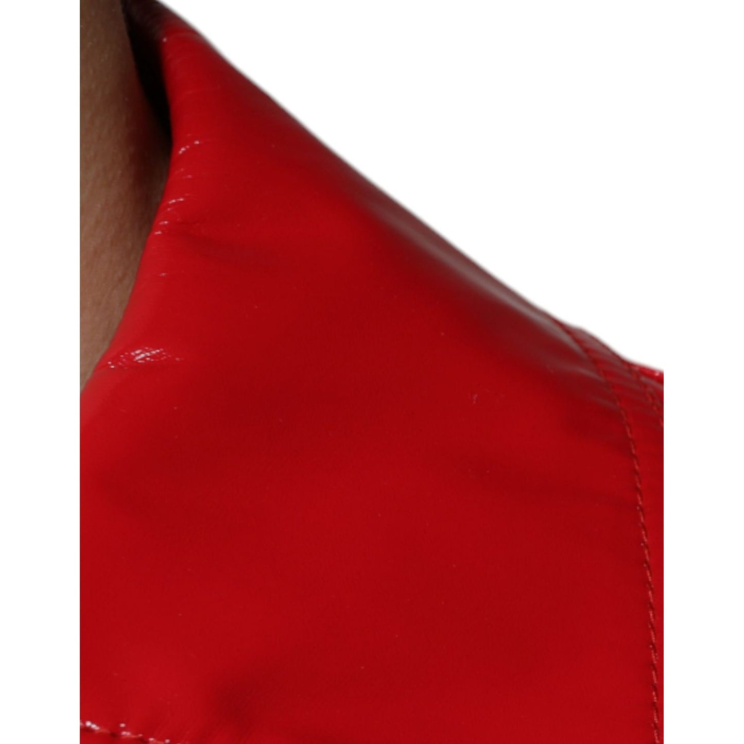 Dolce & Gabbana Red Polyester Button Down Collared Jacket