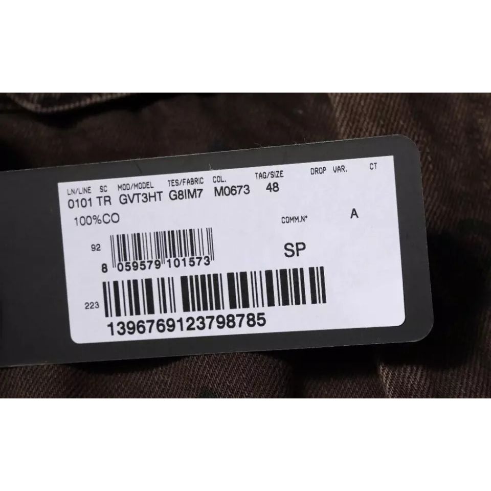 Dolce & Gabbana Brown Logo Cotton Straight Denim Jeans