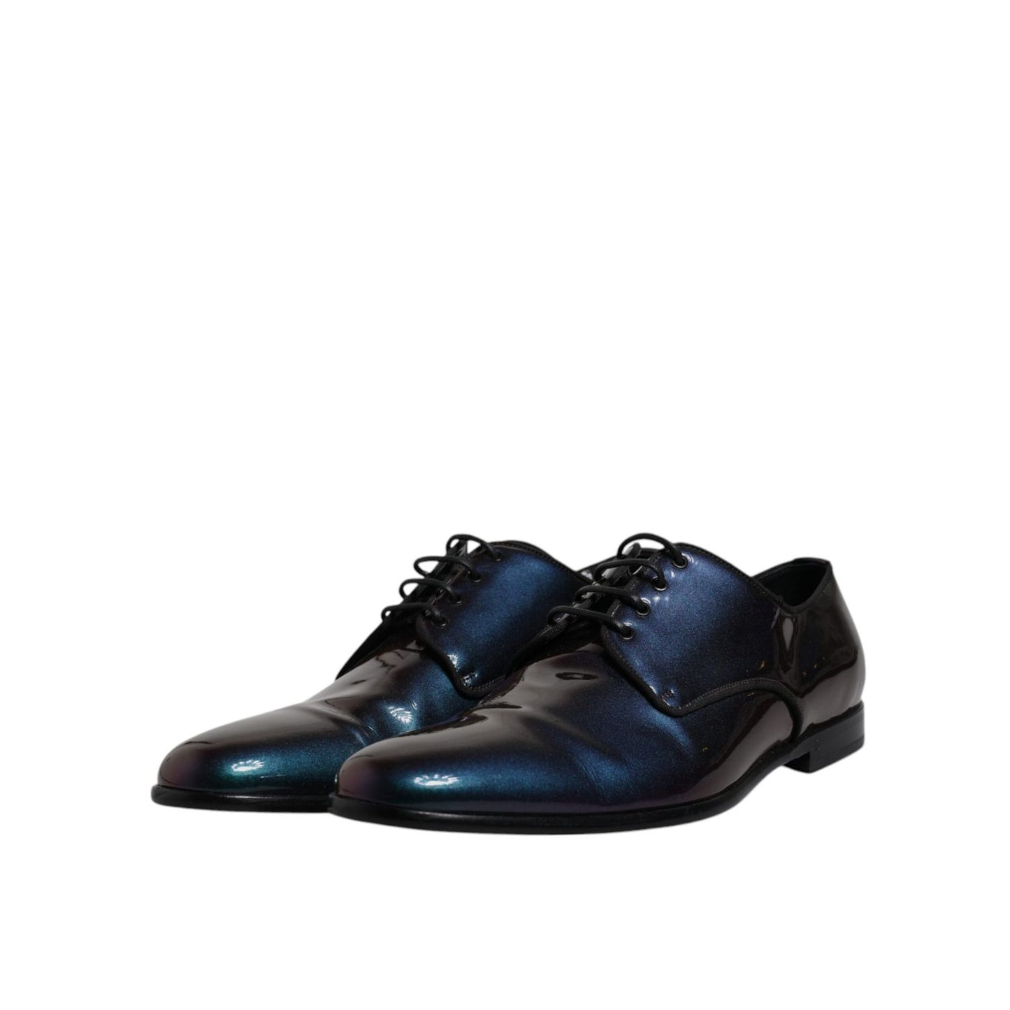 Dolce & Gabbana Multicolor Peacock Patent Leather Derby Men Dress Shoes