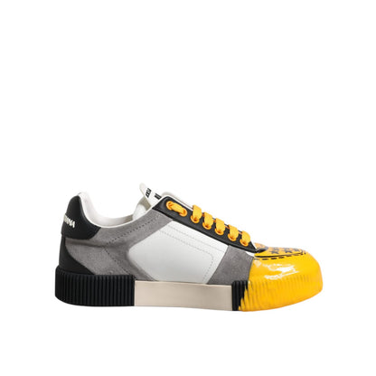 Dolce & Gabbana Multicolor Leather DNA Low Top Sneakers Shoes