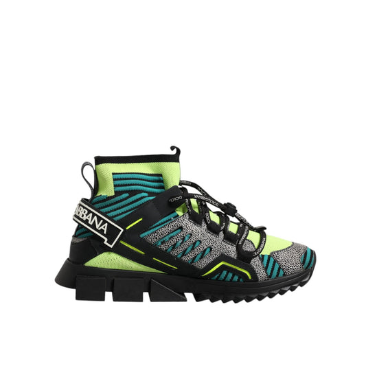 Dolce & Gabbana Multicolor Sorrento Logo Sneakers Socks Shoes