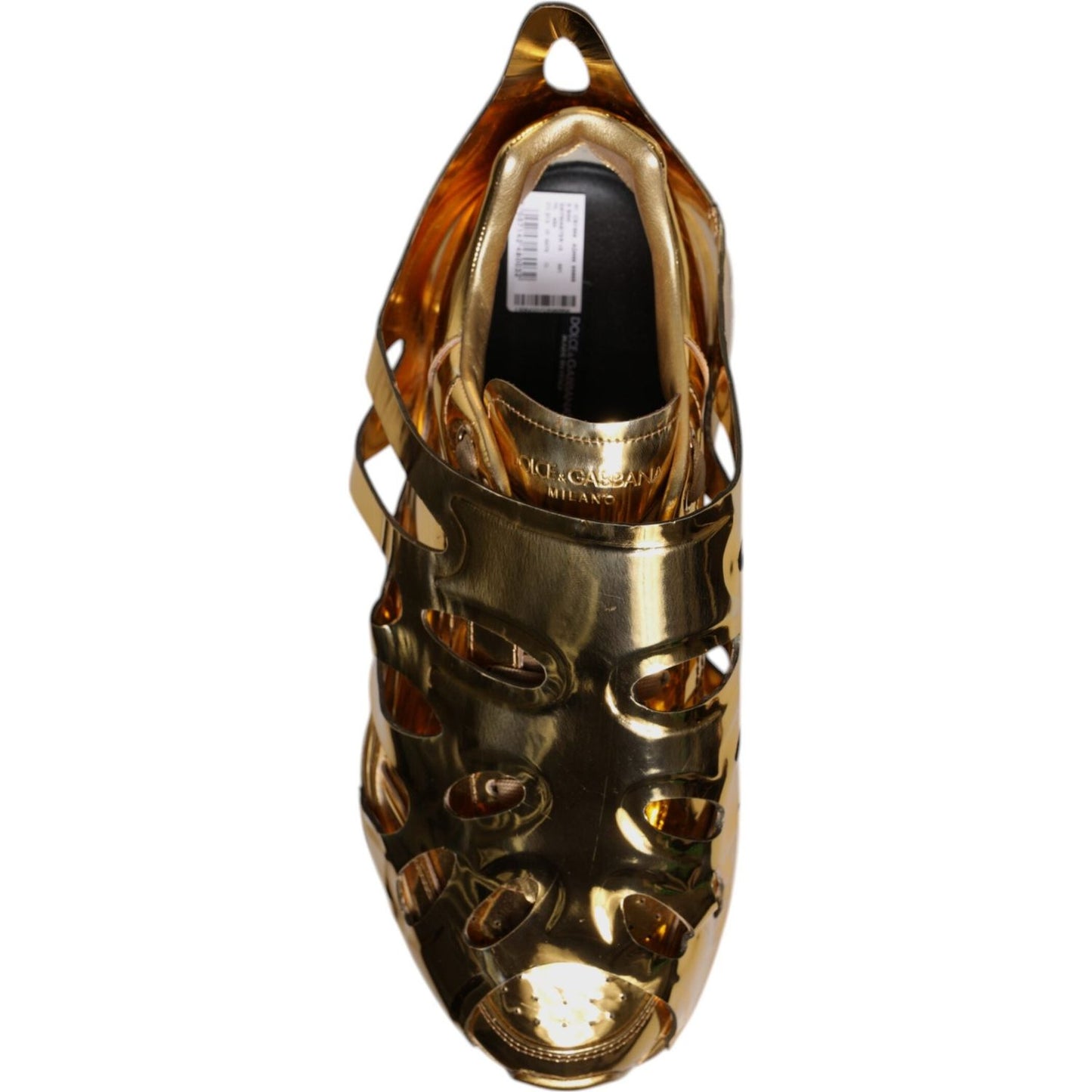 Dolce & Gabbana Gold Daymaster Leather Low Top Sneakers Shoes