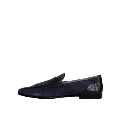 Dolce & Gabbana Blue Suede Leather Shoes Loafer Moccasin Shoes