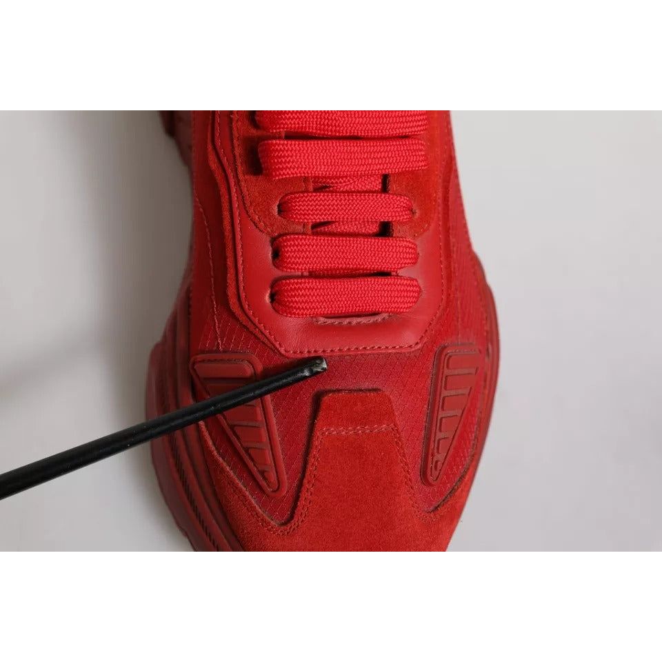 Dolce & Gabbana Red Leather Daymaster Low Top Sneakers Shoes