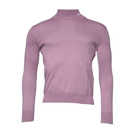 MSGM Purple Wool Knit Turtle Neck Long Sleeve Pullover Sweater MSGM
