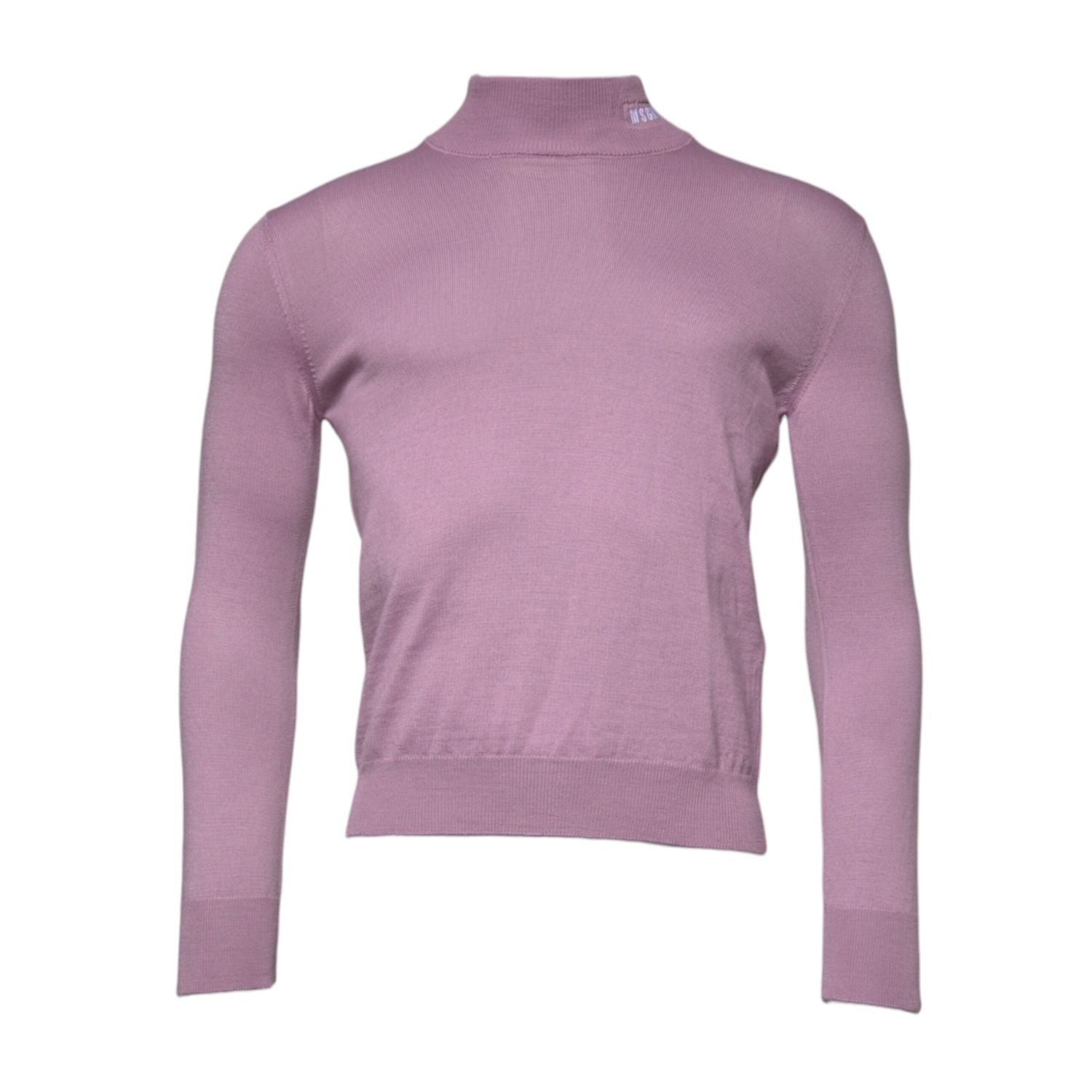 MSGM Purple Wool Knit Turtle Neck Long Sleeve Pullover Sweater