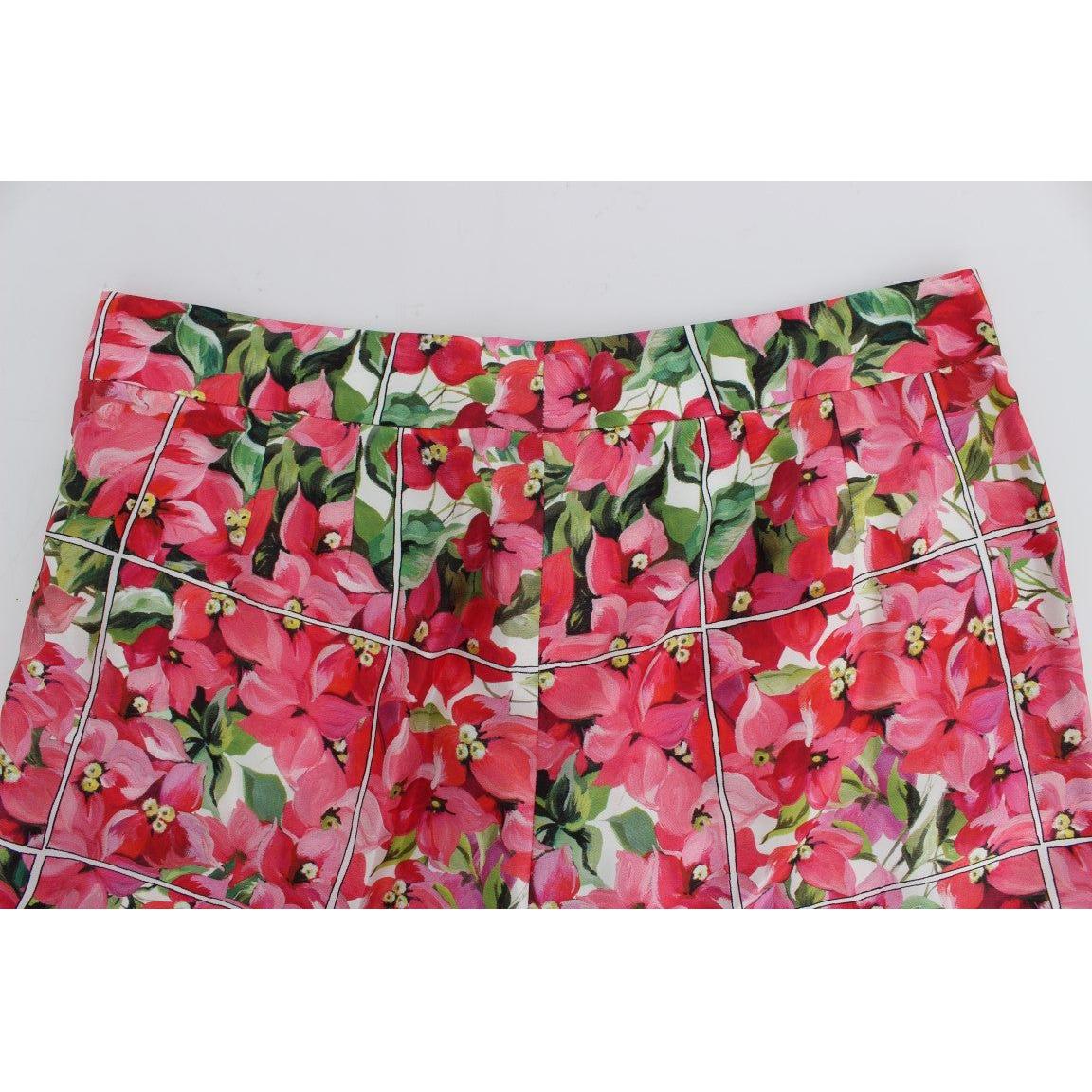 Dolce & Gabbana Multicolor Floral Silk Capri Pants Dolce & Gabbana