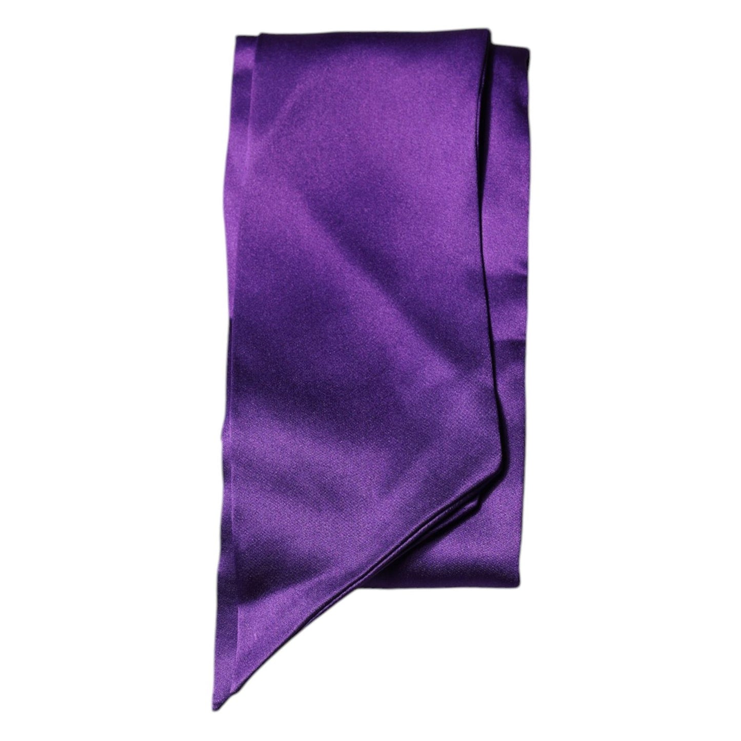 Dolce & Gabbana Purple Satin Silk Skinny Neck Foulard Scarf