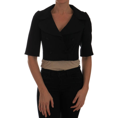 Dolce & Gabbana Black Short Croped Jacket Blazer