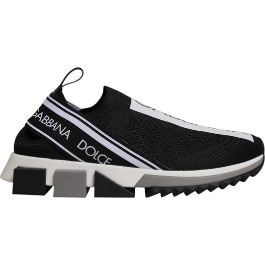 Dolce & Gabbana Black White Slip On Sorrento Sneakers Shoes