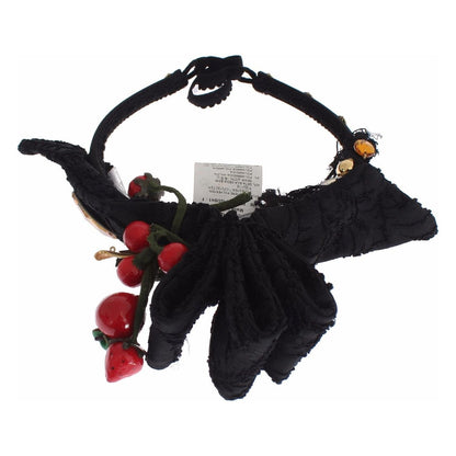 Dolce & Gabbana Diadem Headband Tiara Berry Fruit Crystal Bow Hair