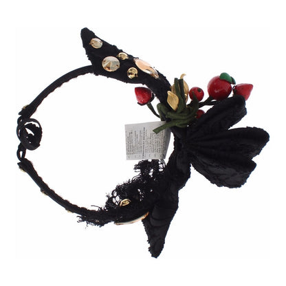 Dolce & Gabbana Diadem Headband Tiara Berry Fruit Crystal Bow Hair
