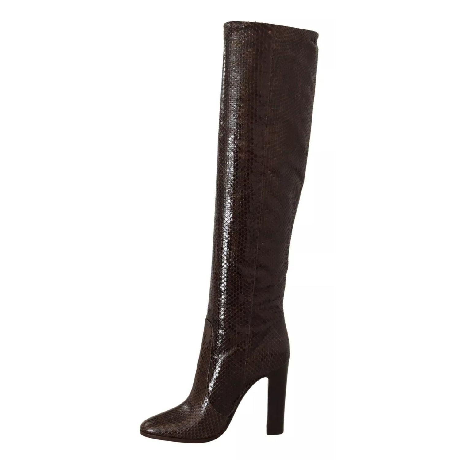 Dolce & Gabbana Brown Exotic Leather Heels High Boots Shoes